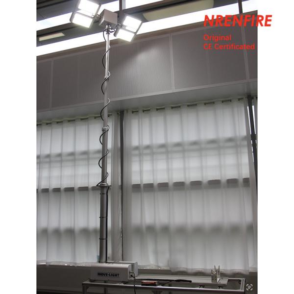 3.7m vehicle roof mount pneumatic telescopic mast light tower for fire tenders/ remote control/ robot mast light