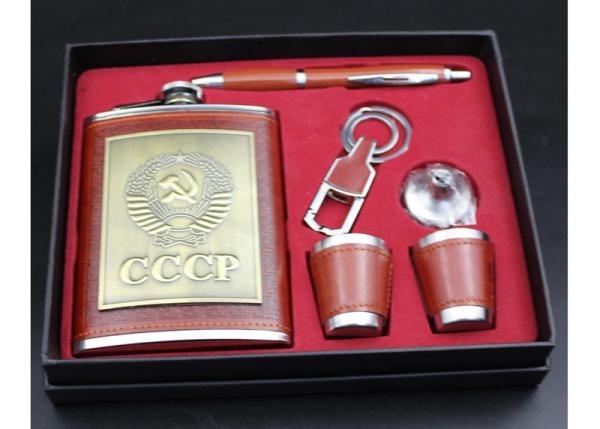 Pocket Liquor Bottle Gift Box Set  , 8 Oz Ccp Alcohol Hip Flask Western Style