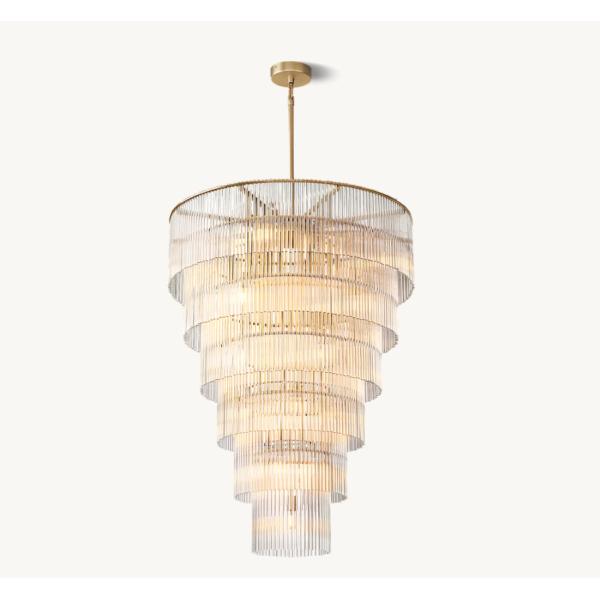 Круглая современная стеклянная люстра Amadeo Grand Chandelier 36