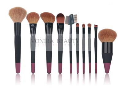 10 pcs Custom Professional Makeup Brush Set With Nature Hair And Duel Colors Wood Handle