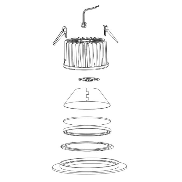 21 iluminación de W 42 W 56 W LED/prenda impermeable residenciales SMD LED Downlight
