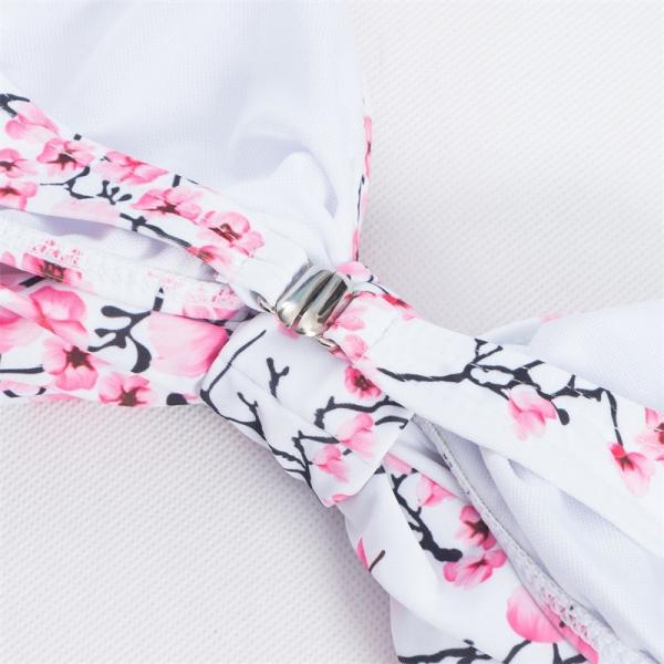 Wrap Halter And Tie front Top With Floral Bikini high cut swimsuit