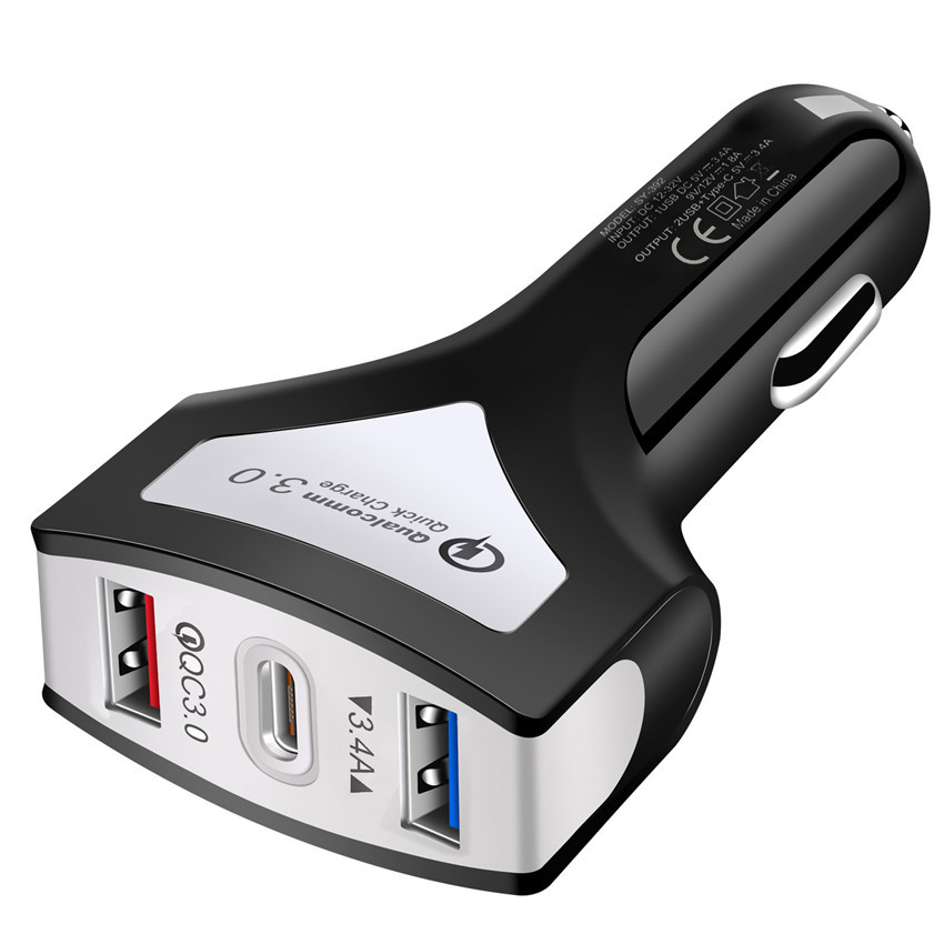 QC3.0 печатают заряжатель автомобиля USB c 3 гаван 20W затыкают внутри для мобильного телефона