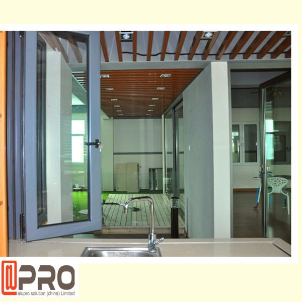 Double Glazing Vertical Bifold Window , Anodized Aluminium Windows aluminum kitchen folding window aluminum bi fold wind