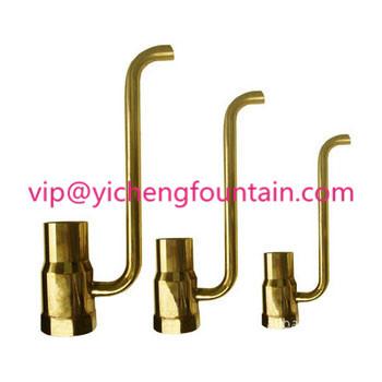 Brass Material Golden Gushing Bubble Spray Fountain Nozzle Heads With Outlet Tube