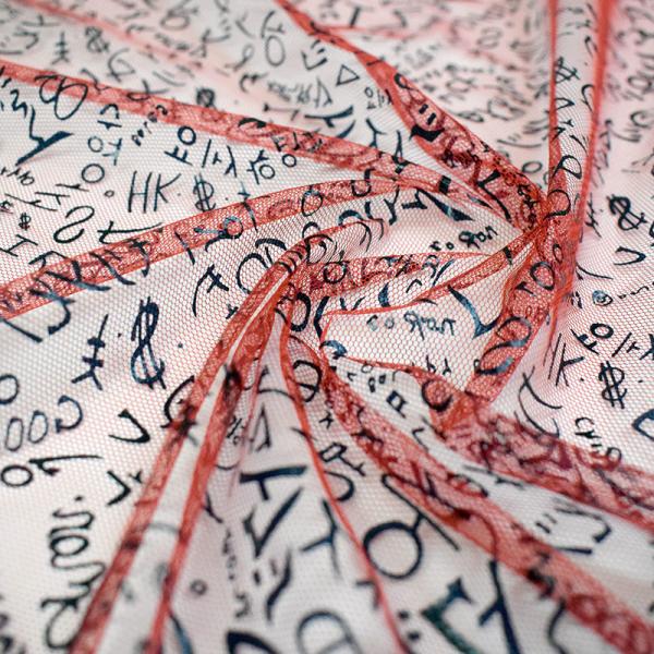 Ronzing Printed Mesh 100% Polyester Soft Tulle Fabric