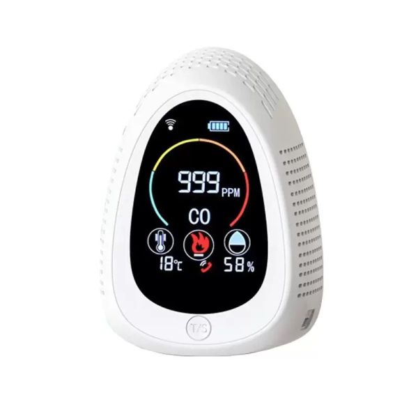 GZAIR Smart CO Detector with Remote Monitoring - Tuya APP Sync, 0-1000PPM CO Range