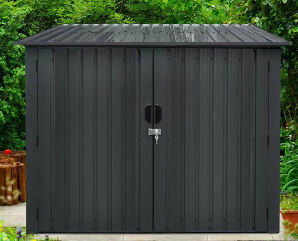Galvanized Steel Metal Bike Storage Shed 10x4 6X4 With Pent Roof