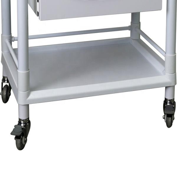 ISO 13485 Two Shelf Medical Trolley Cart Four Steel Pipes
