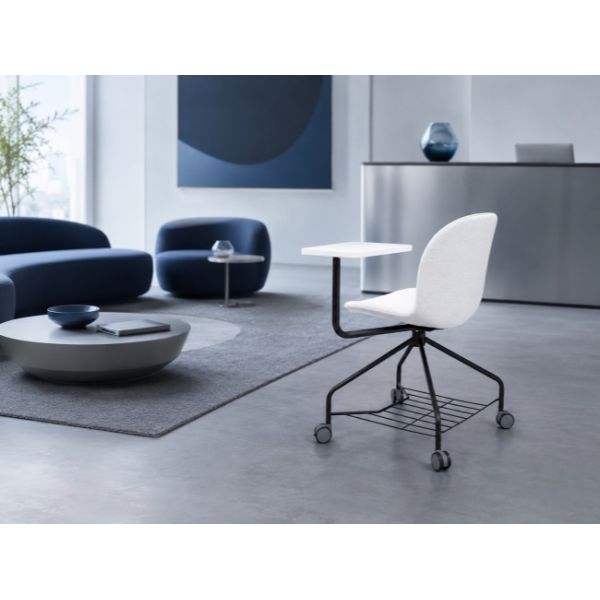 Training Modern Conference Chair Padded Meeting Room Chairs With Swivel Tablet Arm