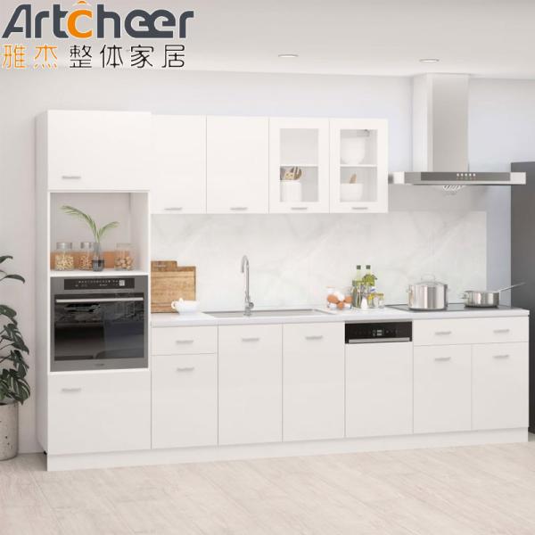 Particle Board Kitchen Cabinets in Industrial Style with Artificial Quartz Countertop