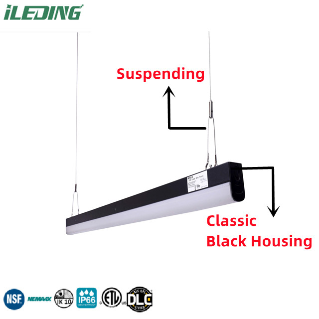 120-277V 34W 50000 Hours Frosted LED Linear Strip Light Fixture for Commercial Office