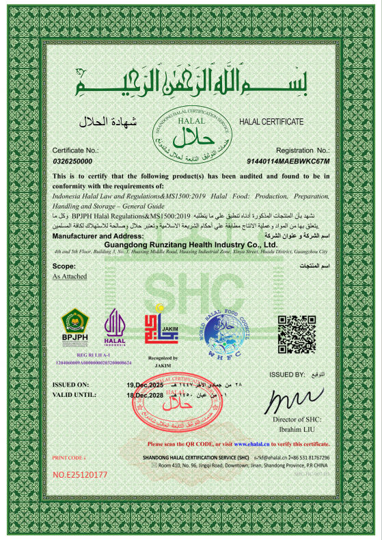 ZeaGrove (Guangzhou) Health industry Co., Ltd Certifications