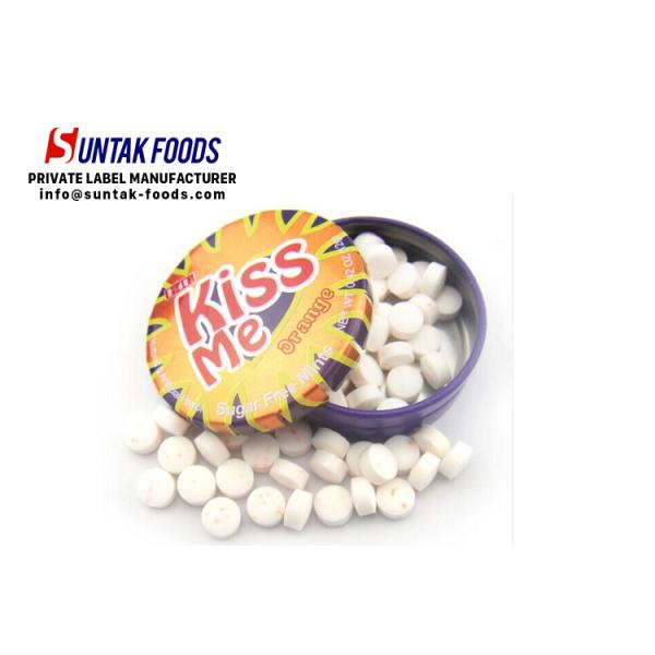 Promotional Tin Box Candy Orange Sweets Cool Mints Logo Customized