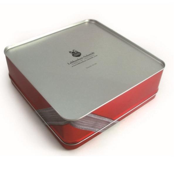 Printing Ribbon Flower Pattern Square Tin Box Cans / Sweety Cookie Matel Tin Packaging Box For Candy / Chocolate