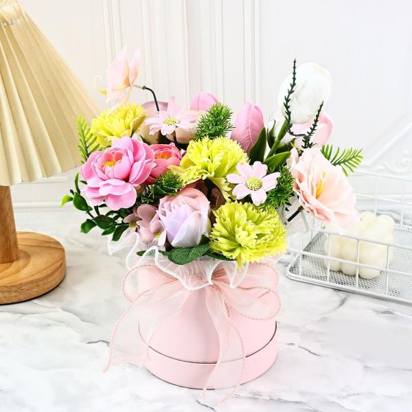 Mixed soap flower hug bucket bouquet, graduation season, Teachers' Day, Mother's Day gift, soap flower bouquet gift box, cross-border