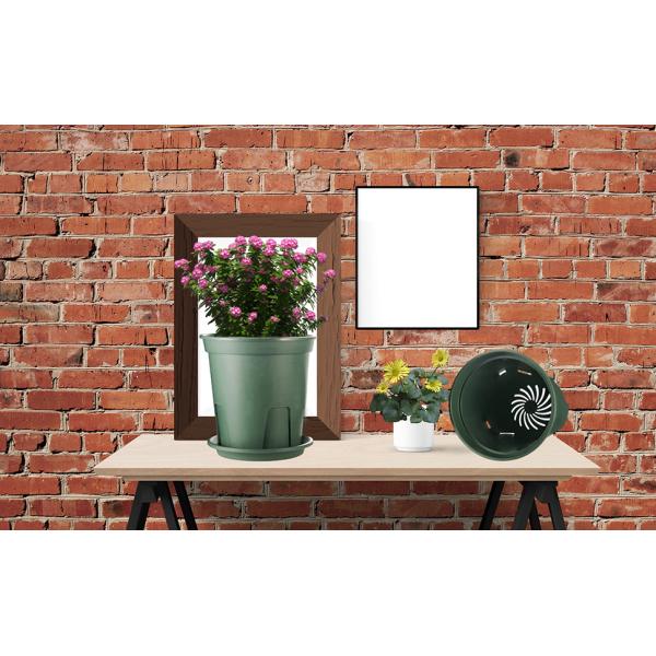 Planters for Indoor Plants, Planters with Drainage Hole and Tray, Flower Pots Indoor Plant Pots for Patio Garden