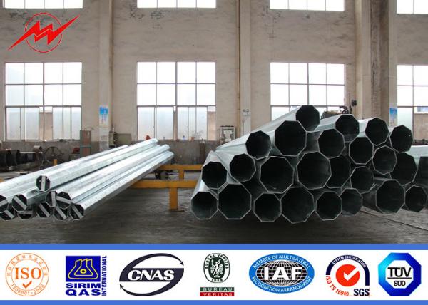 ISO 9001 Steel Metal Power Pole For 10M 33kv Transmission Line