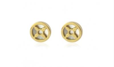 Green Plum Yellow Turquoise Earrings Men's Stainless Steel Stud Earrings