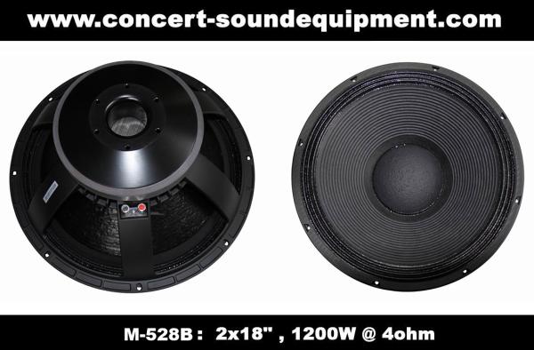 Nightclub Sound Equipment / 2x18 Direct Reflex 4ohm 1200W Subwoofer For Concert , Disco Living Event  And Show