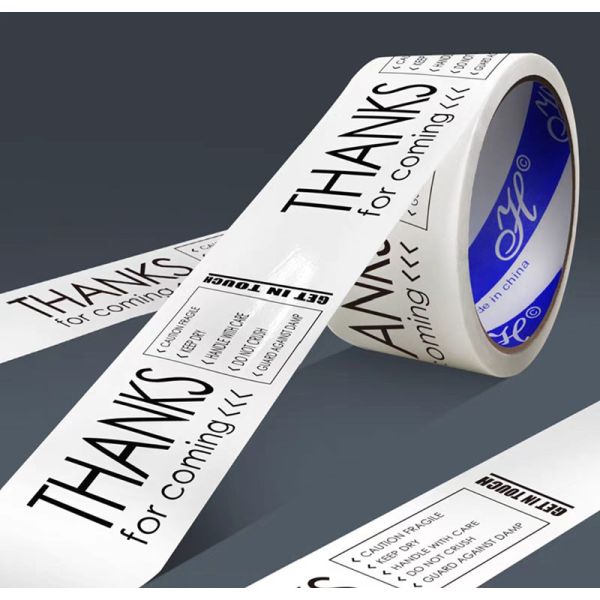 Oem Bopp Pink Thank You Food Packaging Sticker Tape For Box Sealing