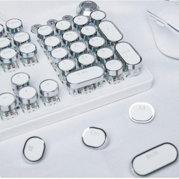 Retro Punk Mechanical RGB Keyboard Cool PC Keyboard Ergonomic Design