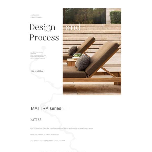 Outdoor Garden Sun Lounger Teak Wood Modern Style Hotel Pool Lounge Chair And Bed