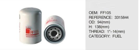 Factory Direct Selling White Fuel Filter For ff105