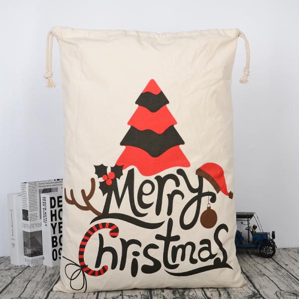 2023 Drawstring 50x70 Soft Kids Red Santa Sack with Rope All Seasons OEM/ODM Accepable