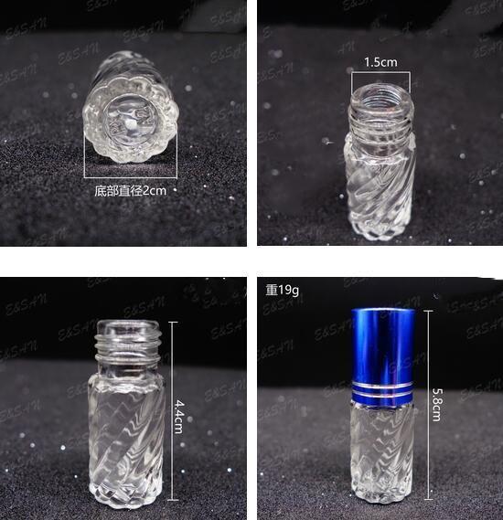 Rolo de vidro recarregável do vidro da garrafa de perfume 30ml do tampão de alumínio na garrafa