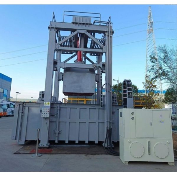VerticaL 120-300T Hydraulic  Marine Solid   Refuse Trash Waste Refuse Garbage Compactor Plant