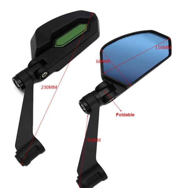 Modified Universal Motorcycle Mirrors with Foldable Design and Aluminum Material