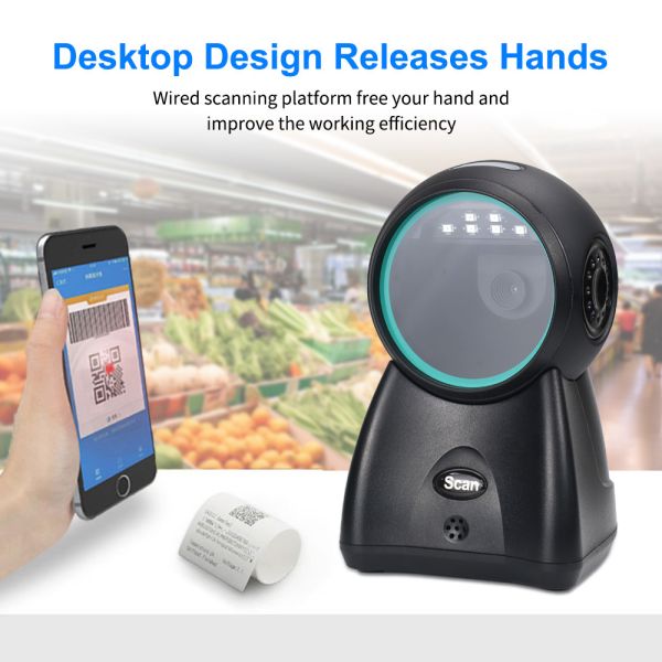 Precision Desktop Barcode Scanners Multi-Code Desktop QR Reader for Warehouse Inventory