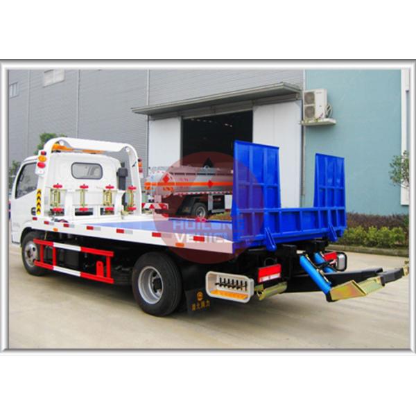 Hydraulic Ramp Roll Off Tow Truck , Dongfeng Car Carrier Tow Truck Diesel Engine