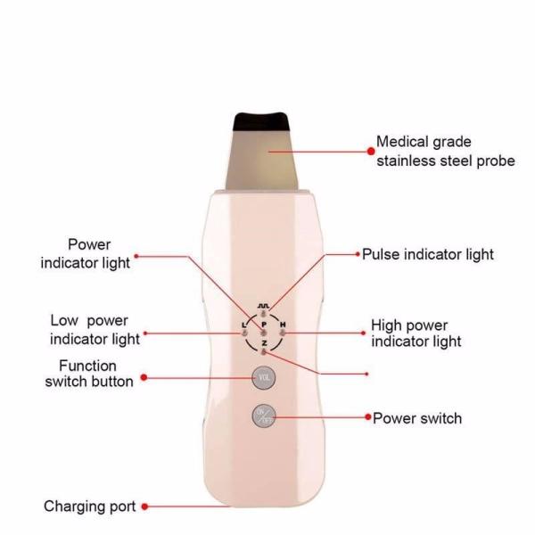 2in1 Anion Ultrasonic Scrubber Portable Skin Scrubber Cleaner Beauty Skin Scrubber Facial Skin Rejuvenation Beauty