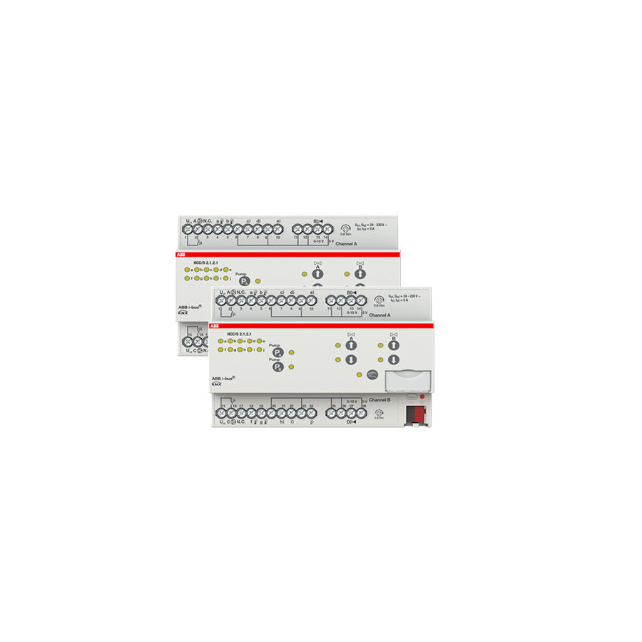 HCC/S2.1.2.1 ABB KNX Heating/Cooling Circuit Controller with Integrated Manual Operation and Status Display REG