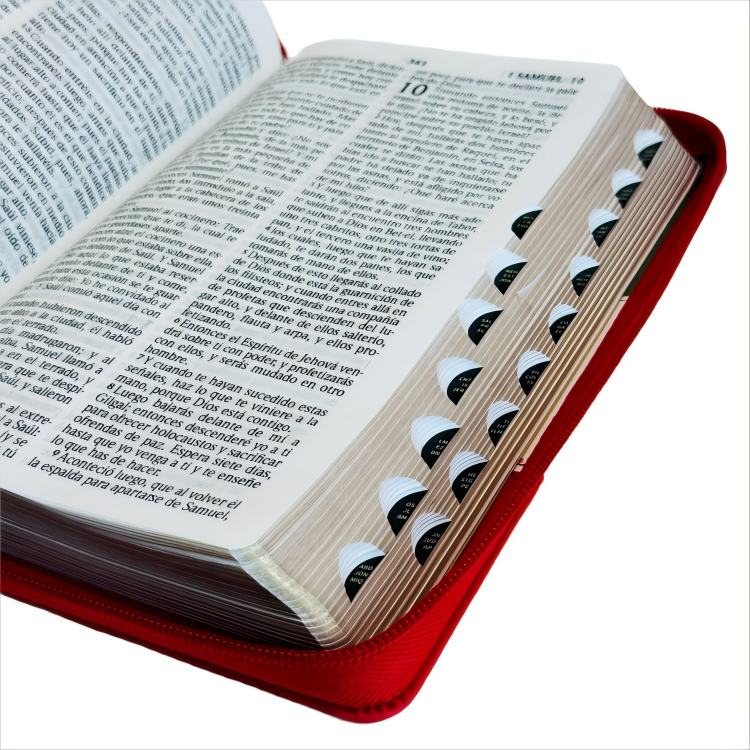 Custom Printed PU Cover Bible -zipper binding type，with thumb index