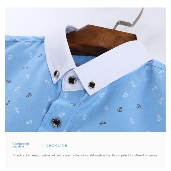 Polyester Fiber Men's Summer Floral Print Short-Sleeved Shirt Casual and Youth Design