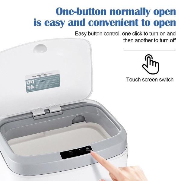 Automatic Sensor Trash Can 16L Recycler Kitchen Bin Rectangular Smart Bin Touchless Electric Waste Dust Bin USB Rechargeable