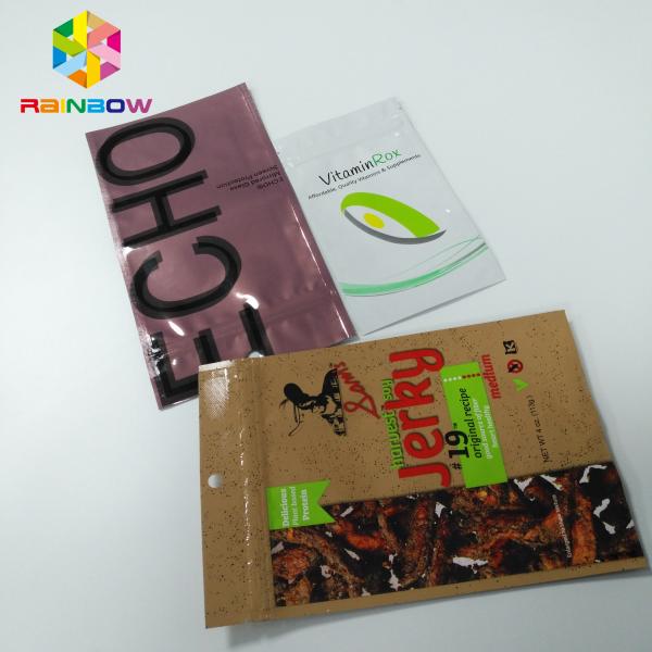 Resealable Foil Pouch Packaging Plastic Aluminum Foil Color Printing Three Side Seal