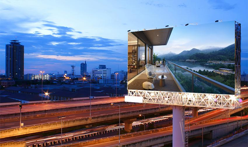 Outdoor LED Video Walls P10 Displays 1R1G1B Single Pillar Type SMD3535