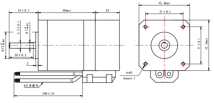 Мотор короткозамкнутого витка NEMA 17 Casun 1.68Amp 0.5kg Stepper для CNC