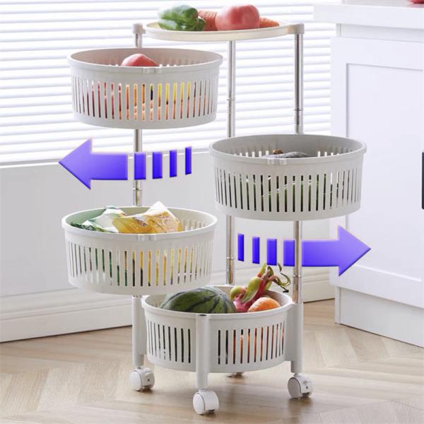 Sustainable Kitchen Storage 3/4/5 Layers Rotating Vegetable Shelving for a Greener Home