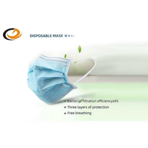 Blue Disposable Earloop Face Mask , Highly Breathable Non Woven Fabric Face Mask