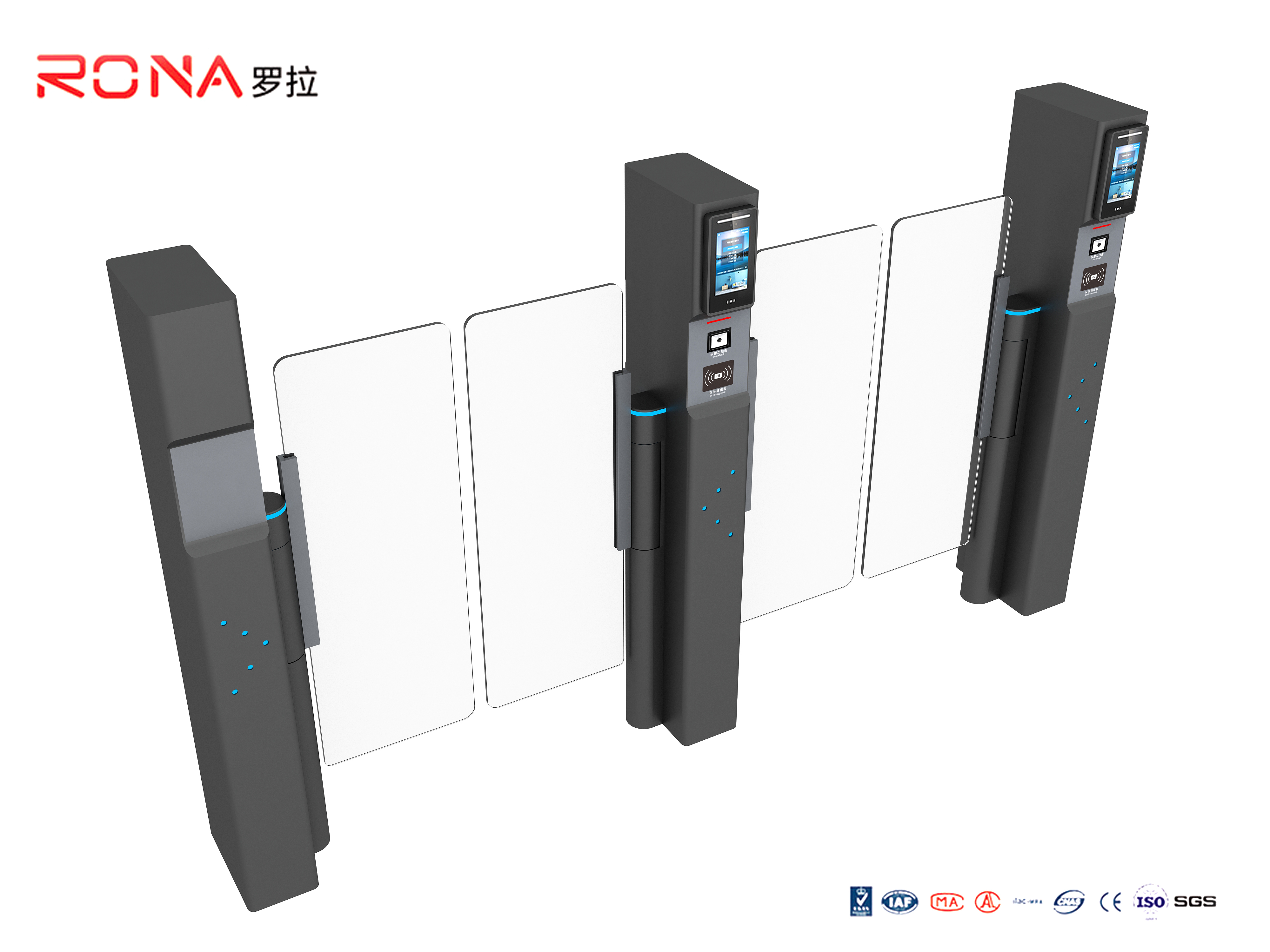 Plated Stainless Steel Slim Ultra-Compact Speed Gate Turnstile with Servo Motor Drive for Access Control