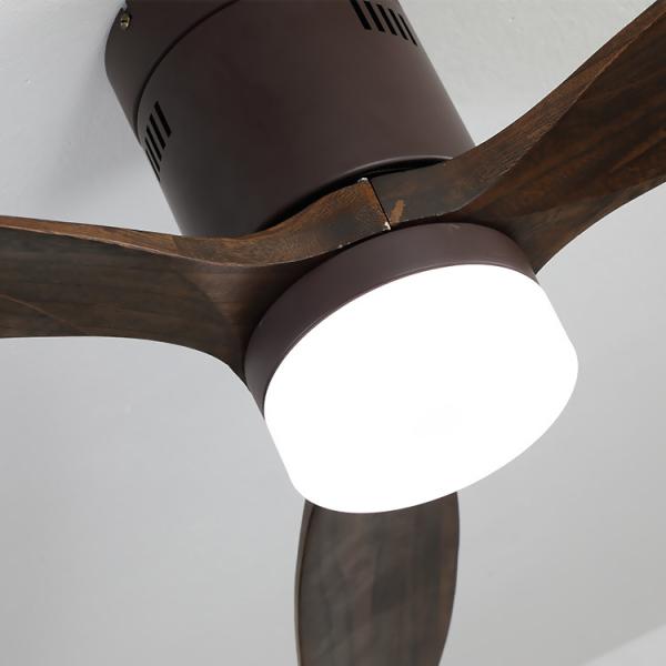European Style Loft 3000-5000K real Wood Ceiling Fan Light 90lm/w noiseless