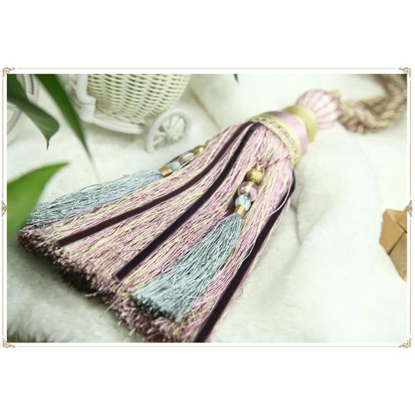 Wholesale custom long tassel fringe trimming for curtain attractive tieback hanging ball