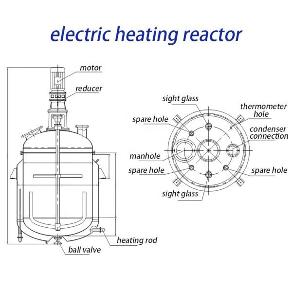 500l 1000l Stainless Steel Mixing Tank Batch Polymerization Chemical Reactor Tank