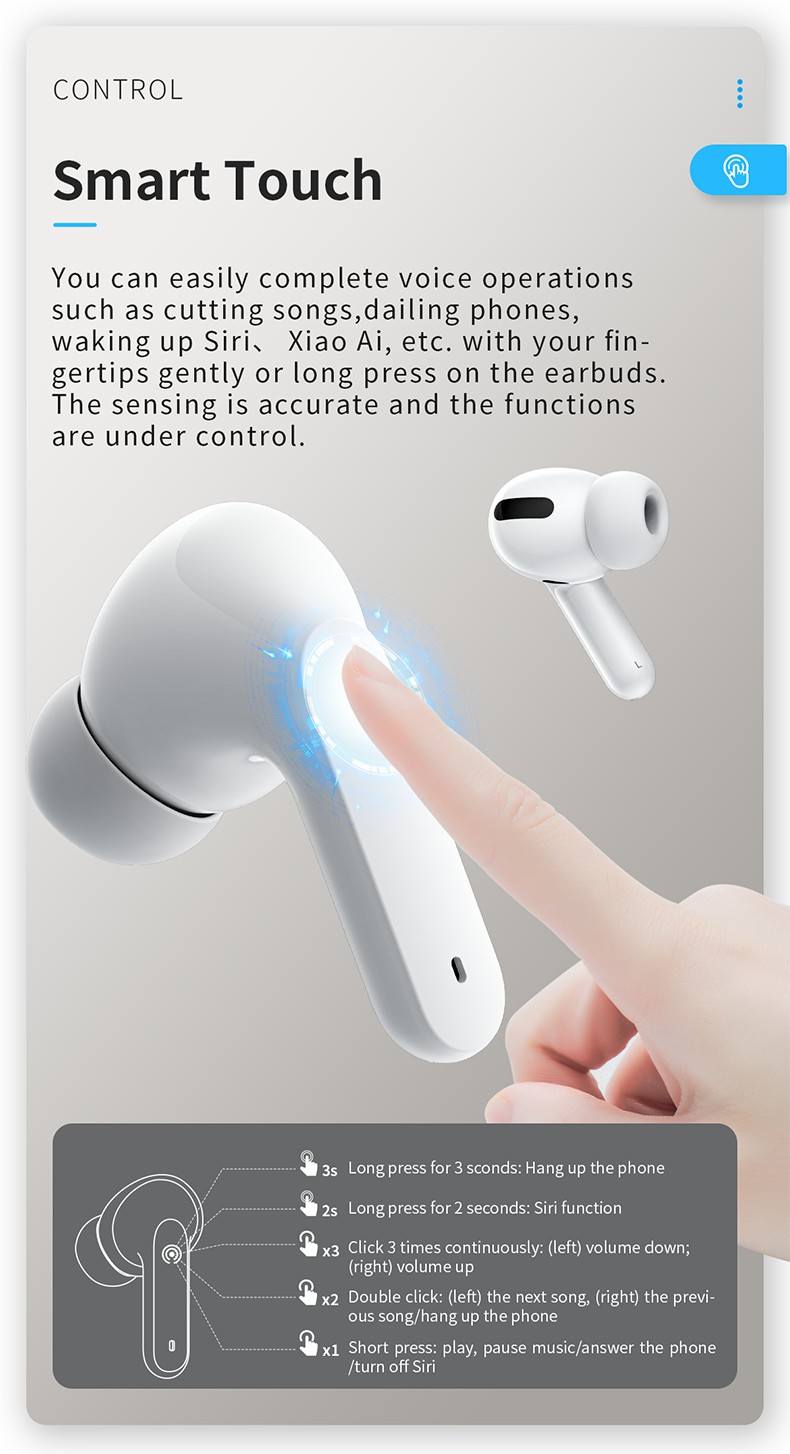 Умный спорт Earbuds наушника AD6973 10m TWS Bluetooth телефона беспроводной