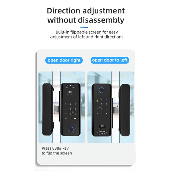 YAGU Smart Electric Lock Smart Wifi Digital Double Sliding Glass Door Handle Lock Tuya with Face Recognition Smart Lock